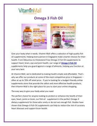 Omega 3 Fish Oil