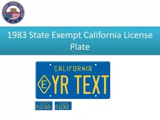 1983 State Exempt California License Plate