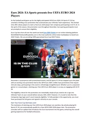 Euro 2024 EA Sports presents free UEFA EURO 2024 Players