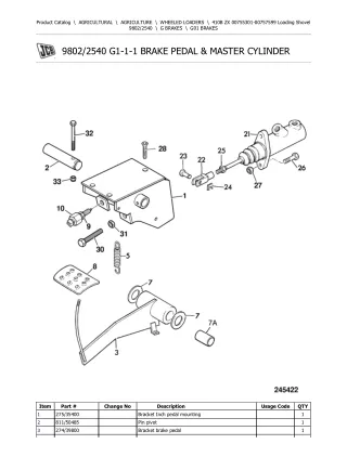 JCB 410B ZX Loading Shovel Parts Catalogue Manual (Serial Number 00755301-00757599)