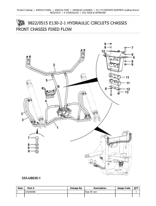 JCB 411 T4 Loading Shovel Parts Catalogue Manual (Serial Number 02093870-02094870)