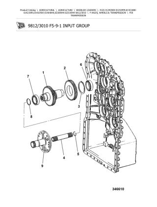 JCB 412S Wheeled Loader Parts Catalogue Manual (Serial Number 01242000-01242499)