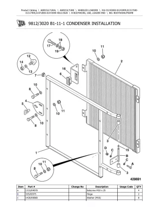 JCB 416 Wheeled Loader Parts Catalogue Manual (Serial Number 01317500-01317999)