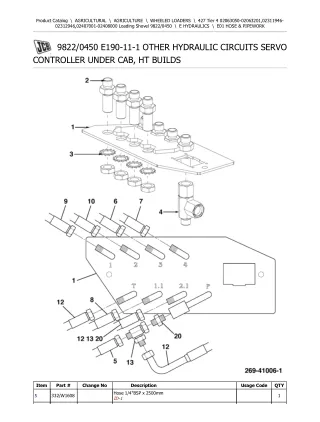 JCB 427 Tier 4 Wheeled Loader Parts Catalogue Manual (Serial Number 02063050-02063201)