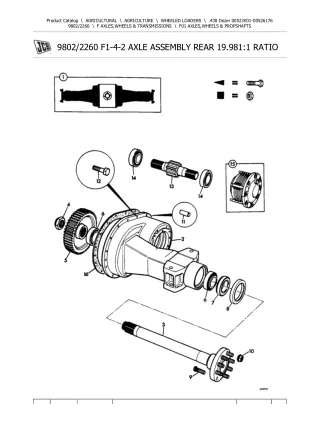 JCB 430 Dozer Parts Catalogue Manual (Serial Number 00523001-00526176)