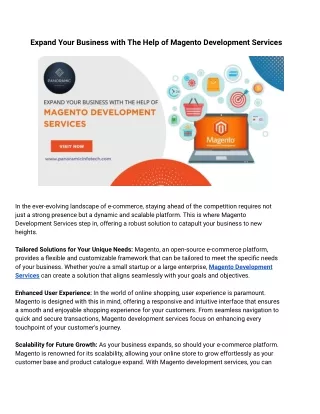 Magento Development | Panoramic Infotech