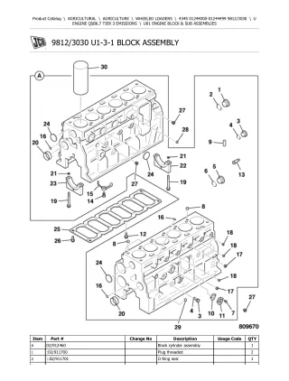 JCB 434S Wheeled Loader Parts Catalogue Manual (Serial Number 01244000-01244499)