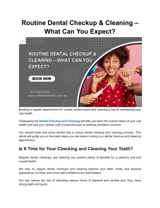 Routine Dental Checkup & Cleaning – What Can You Expect?