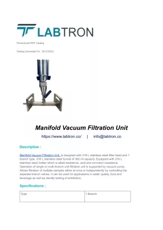 Manifold Vacuum Filtration