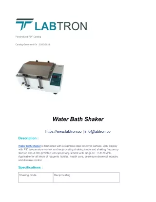 Water Bath Shaker