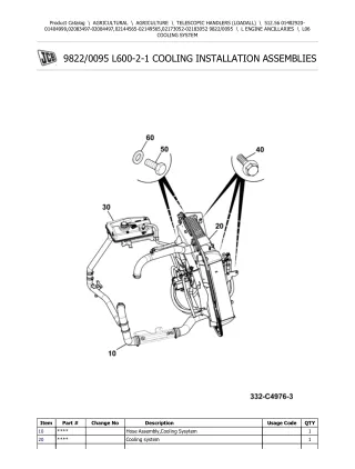 JCB 512.56 Telescopic Handlers (Loadall) Parts Catalogue Manual (Serial Number 01402920-01404999)