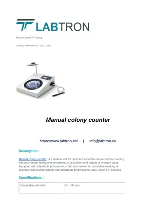 Manual colony counter
