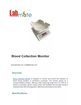Blood Collection Monitor