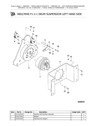 JCB VM75 D  PD (Tier 3) VIBROMAX Parts Catalogue Manual (Serial Number 02901000-02901999)