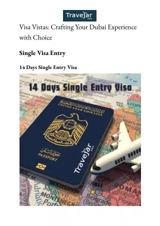 Single Visa Entries For Dubai