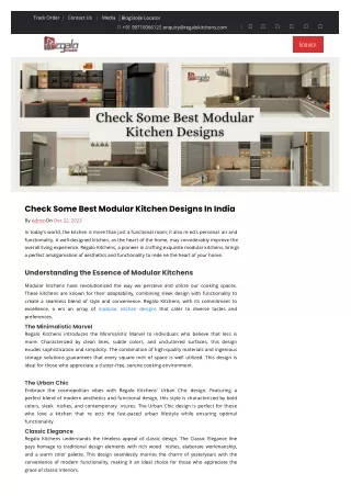 Check Some Best Modular Kitchen Designs In India