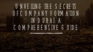 Company formation in dubai