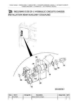 JCB 525-60 AGT4 Telescopic Handlers (Loadall) Parts Catalogue Manual (Serial Number 02365579-02366532)