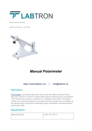 Manual Polarimeter