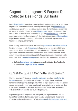 Cagnotte Instagram 9 Façons De Collecter Des Fonds Sur Insta