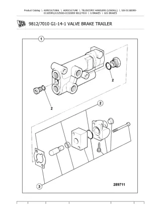 JCB 526 Telescopic Handlers (Loadall) Parts Catalogue Manual (Serial Number 01182000-01183999)