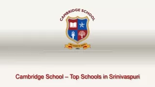 Top Schools in Srinivaspuri