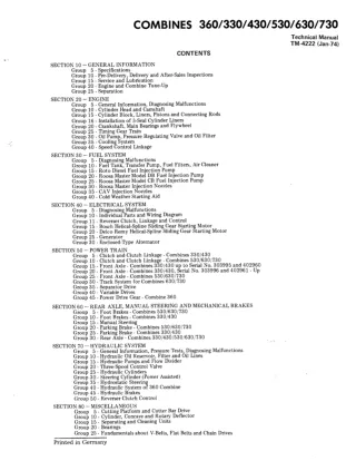 John Deere 730 Combines Service Repair Manual (tm4222)