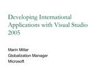 Developing International Applications with Visual Studio 2005