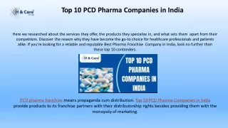 Top 10 PCD Pharma Companies in India