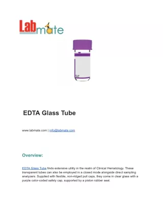 EDTA Glass Tube