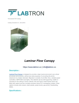 Laminar Flow Canopy