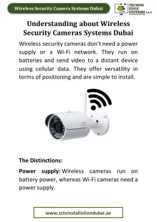 Understanding about Wireless Security Cameras Systems Dubai