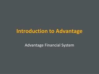 Introduction to Advantage