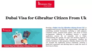 Dubai visa for Gibraltar citizens From UK