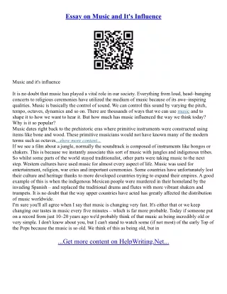 Music Essays