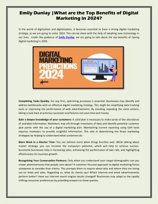 Emily Dunlay |What are the Top Benefits of Digital Marketing in 2024?