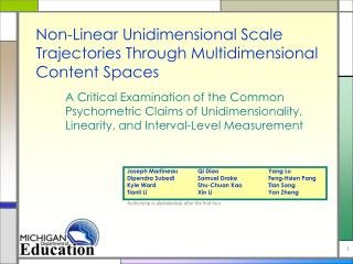 Non-Linear Unidimensional Scale Trajectories Through Multidimensional Content Spaces