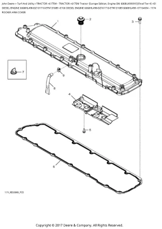 John Deere 6175M Tractor (Europe Edition) (Final Tier 4) Parts Catalogue Manual (PC14007)