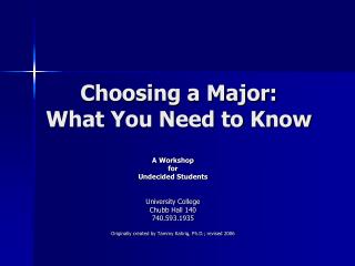 Choosing a Major: What You Need to Know