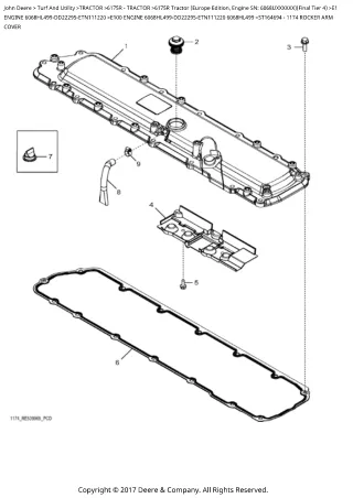 John Deere 6175R Tractor (Europe Edition) (Final Tier 4) Parts Catalogue Manual (PC4834)