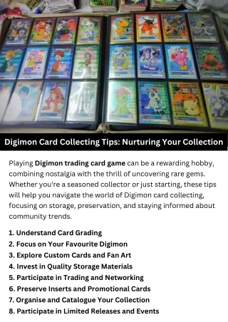 Digimon Card Collecting Tips Nurturing Your Collection