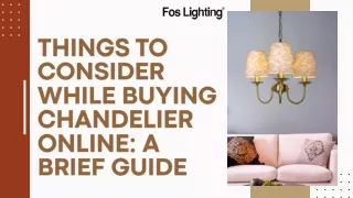 Things to consider while buying chandelier online