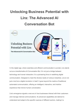 Unlocking Business Potential with Lira- The Advanced AI Conversation Bot