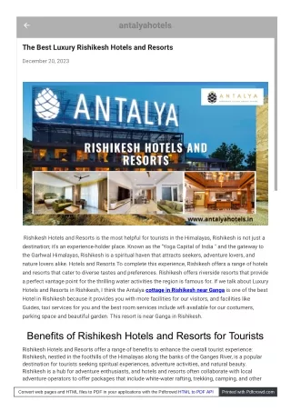 The Best Luxury Rishikesh Hotels and Resorts