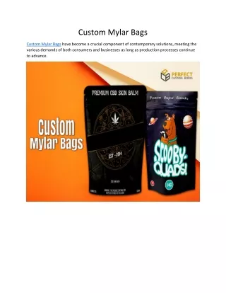 Custom Mylar Bags| Zipper Bags