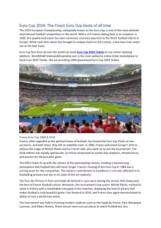 Euro 2024 Celebrating hosting legacies and memorable moments of the Euro Cup