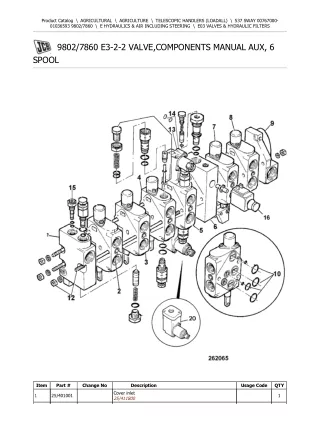 JCB 537 SWAY Telescopic Handlers (Loadall) Parts Catalogue Manual (Serial Number 00767000-01036593)