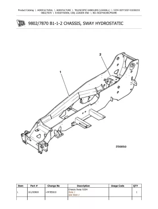 JCB 537H Telescopic Handlers (Loadall) Parts Catalogue Manual (Serial Number 00771057-01038155)