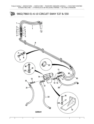 JCB 537LE SWAY Telescopic Handlers (Loadall) Parts Catalogue Manual (Serial Number 00767000-01036593)