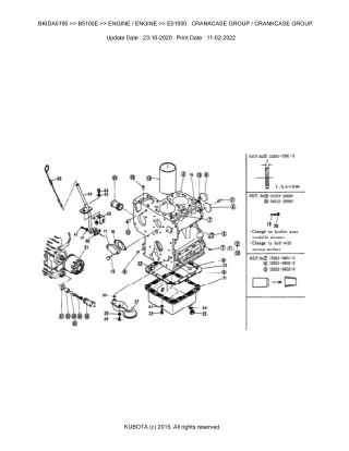 Kubota B5100E Tractor Parts Catalogue Manual (Publishing ID BKIDA5195)